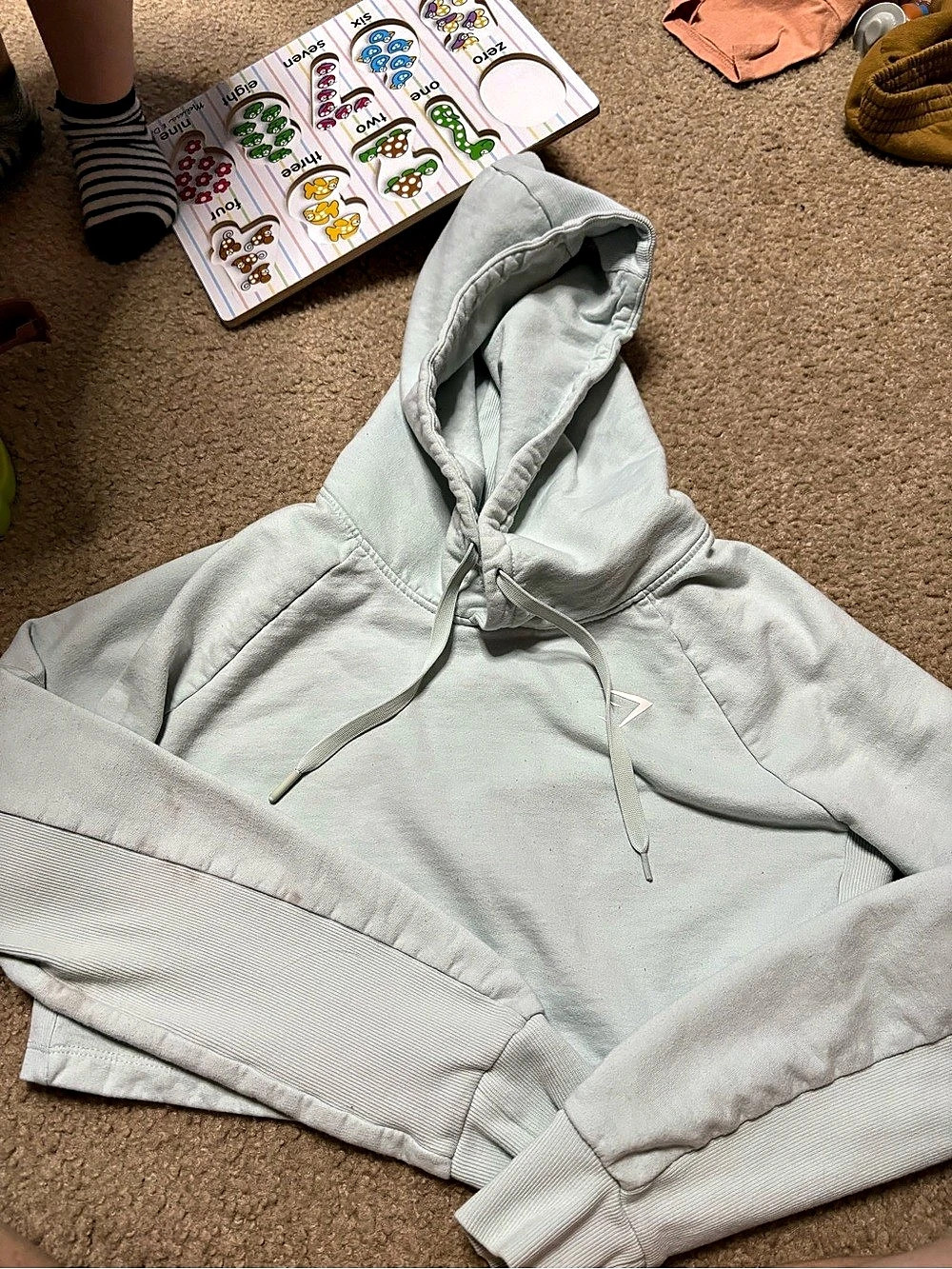Gymshark Training Crop Hoodie Green Size Small